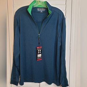 NWT Pebble Beach Dry Luxe Performance quarter zipper long sleeve shirt Sz M